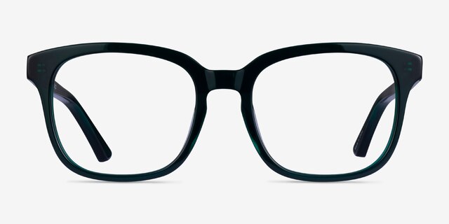 Zesty Dark Green AcetateEyeglass Frames from EyeBuyDirect, Front View