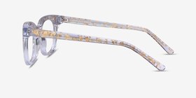 Acoustic Clear Gold Acétate Montures de lunettes de vue d'EyeBuyDirect, Vue de Côté