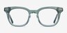 Acoustic Clear Green AcetateEyeglass Frames from EyeBuyDirect, Front View