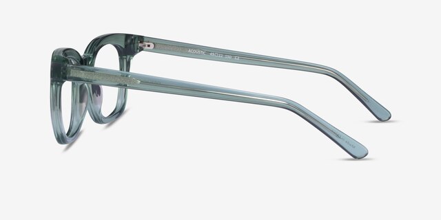 Acoustic Clear Green AcetateEyeglass Frames from EyeBuyDirect, Side View
