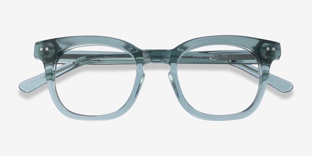 Acoustic Clear Green AcetateEyeglass Frames from EyeBuyDirect, Closed View