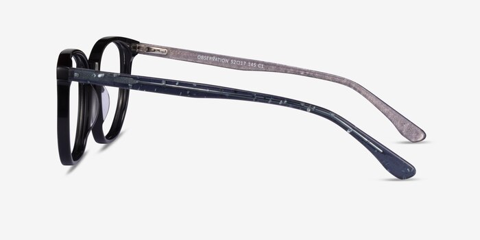 Observation Black Gray Acétate Montures de lunettes de vue d'EyeBuyDirect