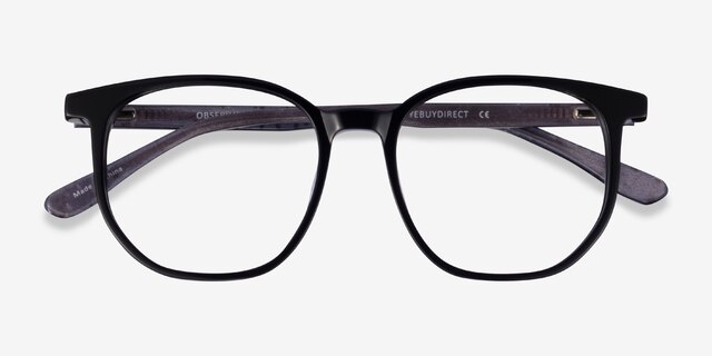 Observation Black Gray AcétateMontures de lunettes de vue d'EyeBuyDirect, Vue Rapprochée