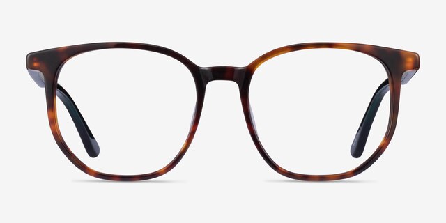 Observation Tortoise Dark Green AcetateEyeglass Frames from EyeBuyDirect, Front View
