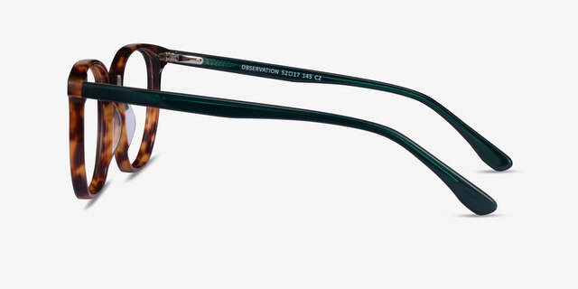 Observation Tortoise Dark Green AcetateEyeglass Frames from EyeBuyDirect, Side View