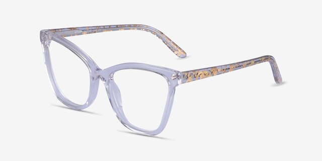 Mind Clear Gold AcetateEyeglass Frames from EyeBuyDirect, Angle View