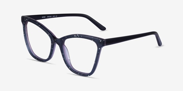 Mind Gray Black AcetateEyeglass Frames from EyeBuyDirect, Angle View