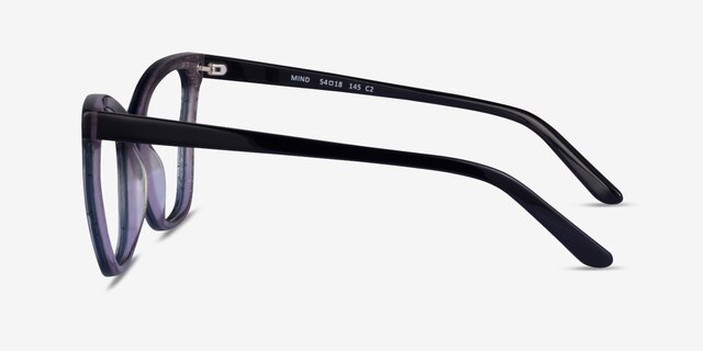 Mind Gray Black AcetateEyeglass Frames from EyeBuyDirect, Side View