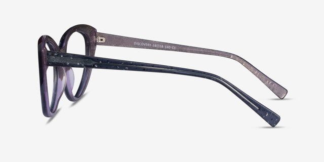 Discovery Gray AcetateEyeglass Frames from EyeBuyDirect, Side View