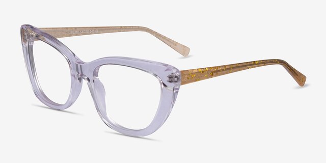 Jubilate Clear Yellow AcetateEyeglass Frames from EyeBuyDirect, Angle View