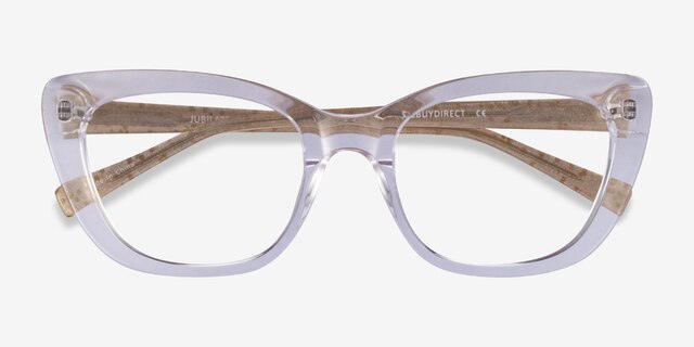 Jubilate Clear Yellow AcetateEyeglass Frames from EyeBuyDirect, Closed View