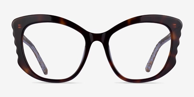 Aesthete Tortoise Clear Gold AcetateEyeglass Frames from EyeBuyDirect, Front View
