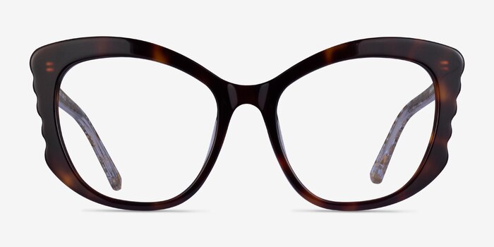 Aesthete Tortoise Clear Gold Acetate Eyeglass Frames from EyeBuyDirect