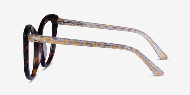 Aesthete Tortoise Clear Gold AcetateEyeglass Frames from EyeBuyDirect, Side View
