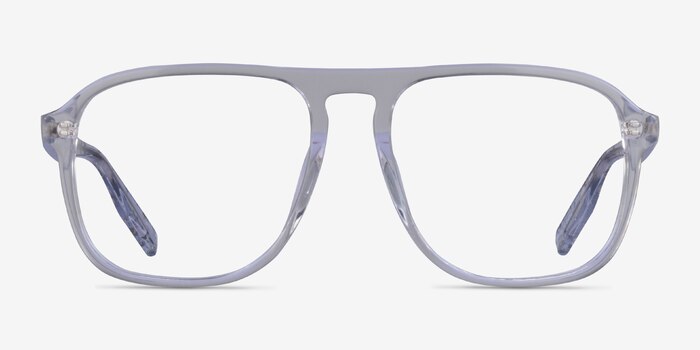 Downtown Clear Silver Acetate Eyeglass Frames from EyeBuyDirect