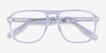 Downtown Clear Silver AcetateEyeglass Frames from EyeBuyDirect, Closed View