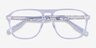 Downtown Clear Silver AcetateEyeglass Frames from EyeBuyDirect, Closed View