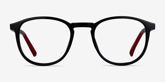 Neo Black PlasticEyeglass Frames from EyeBuyDirect, Front View