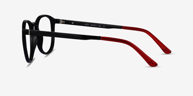 Neo Black PlasticEyeglass Frames from EyeBuyDirect, Side View