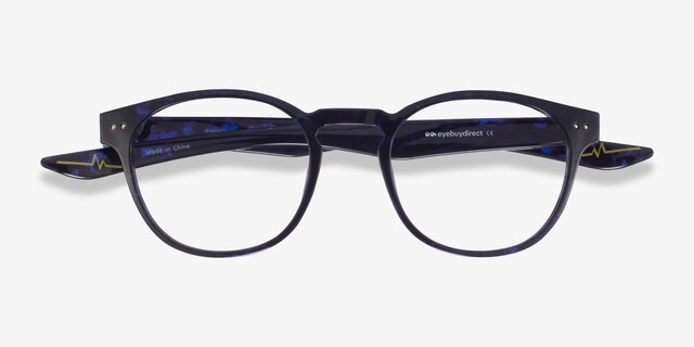 Trinity Blue Tortoise PlasticEyeglass Frames from EyeBuyDirect, Closed View