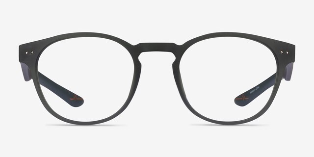 Trinity Matte Olive PlasticEyeglass Frames from EyeBuyDirect, Front View