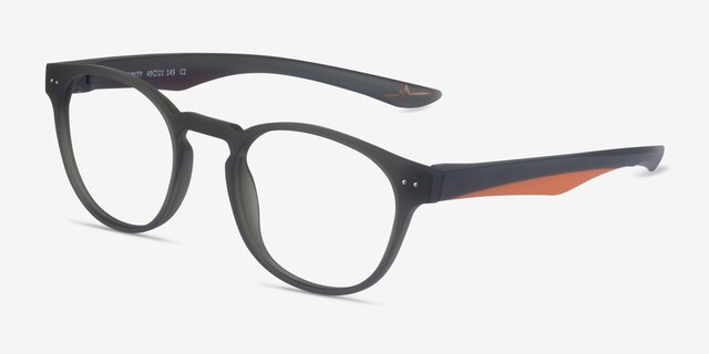Trinity Matte Olive PlasticEyeglass Frames from EyeBuyDirect, Angle View