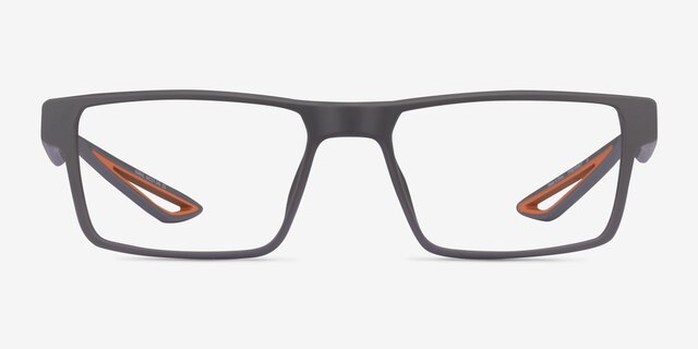 Icarus Matte Gray PlasticEyeglass Frames from EyeBuyDirect, Front View