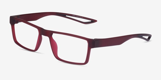 Icarus Matte Red PlasticEyeglass Frames from EyeBuyDirect, Angle View