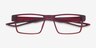 Icarus Matte Red PlasticEyeglass Frames from EyeBuyDirect, Closed View