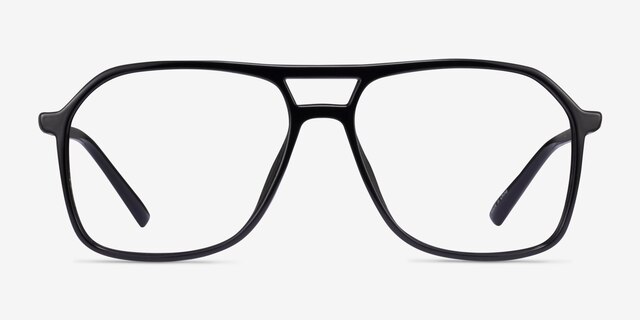 Encode Black PlasticEyeglass Frames from EyeBuyDirect, Front View