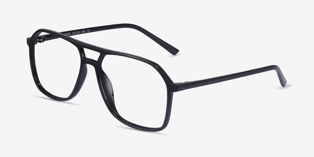 Encode Black PlasticEyeglass Frames from EyeBuyDirect, Angle View