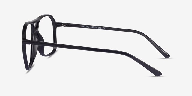 Encode Black PlasticEyeglass Frames from EyeBuyDirect, Side View