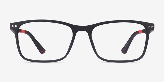 Platform Matte Black PlasticEyeglass Frames from EyeBuyDirect, Front View