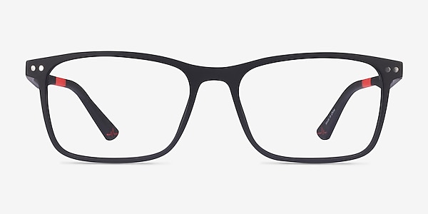 Platform Matte Black Plastic Eyeglass Frames