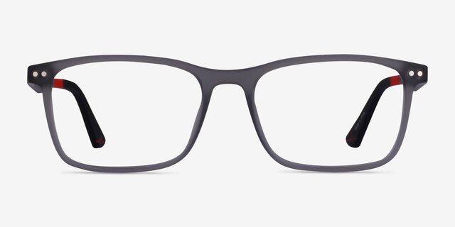 Platform Gray PlasticEyeglass Frames from EyeBuyDirect, Front View