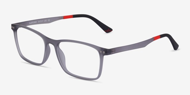 Platform Gray PlasticEyeglass Frames from EyeBuyDirect, Angle View