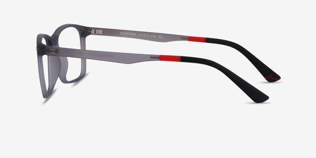Platform Gray PlasticEyeglass Frames from EyeBuyDirect, Side View