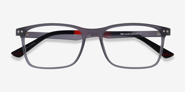 Platform Gray PlasticEyeglass Frames from EyeBuyDirect, Closed View