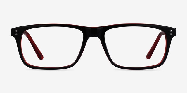 Maestro Black Red AcetateEyeglass Frames from EyeBuyDirect, Front View