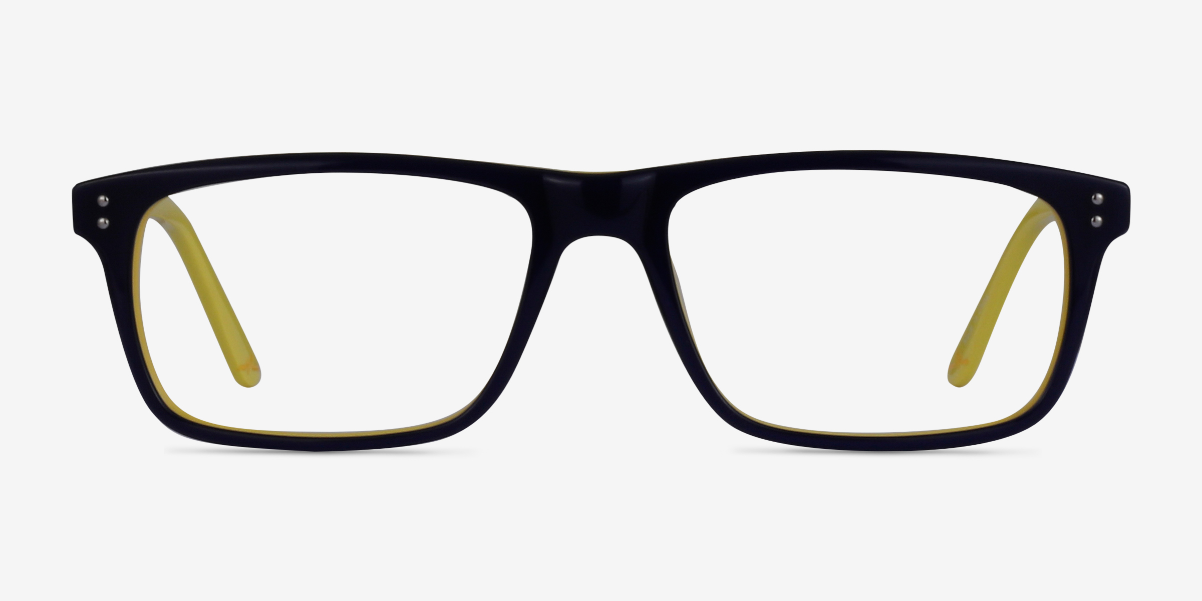 Maestro Rectangle Navy Yellow Full Rim Eyeglasses Eyebuydirect Canada