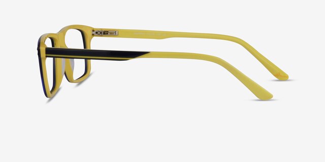 Maestro Navy Yellow AcetateEyeglass Frames from EyeBuyDirect, Side View