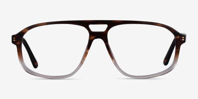Volt Brown Striped AcetateEyeglass Frames from EyeBuyDirect, Front View