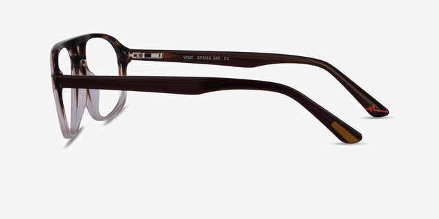 Volt Brown Striped AcetateEyeglass Frames from EyeBuyDirect, Side View