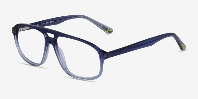 Volt Clear Blue AcetateEyeglass Frames from EyeBuyDirect, Angle View