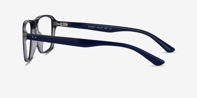 Euclid Clear Gray PlastiqueMontures de lunettes de vue d'EyeBuyDirect, Vue de Côté