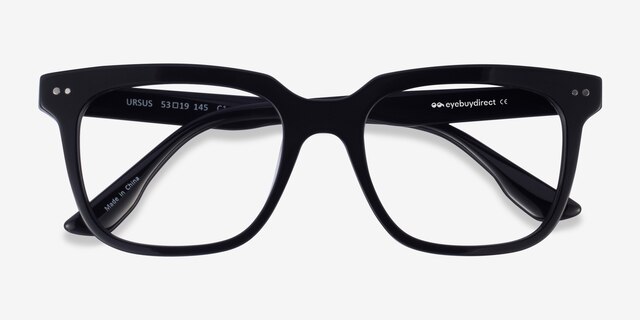 Ursus Black AcetateEyeglass Frames from EyeBuyDirect, Closed View