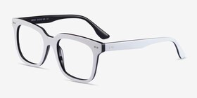 Ursus White Black Acétate Montures de lunettes de vue d'EyeBuyDirect, Vue d'Angle