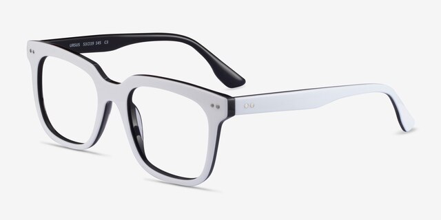 Ursus White Black AcetateEyeglass Frames from EyeBuyDirect, Angle View