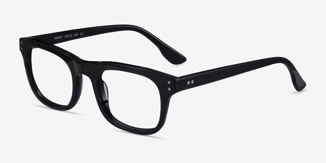 Smoky Black AcetateEyeglass Frames from EyeBuyDirect, Angle View