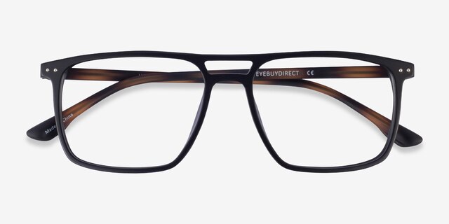 Hitch Matte Black Tortoise PlasticEyeglass Frames from EyeBuyDirect, Closed View